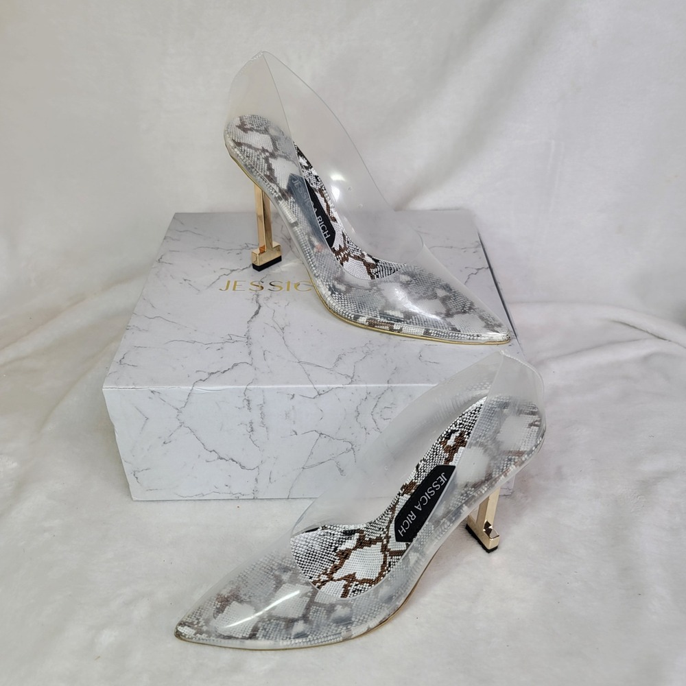 Jessica Rich So Fancy Snake Pumps Edgy Cinderella Special Occasion Heels‎ Size 7